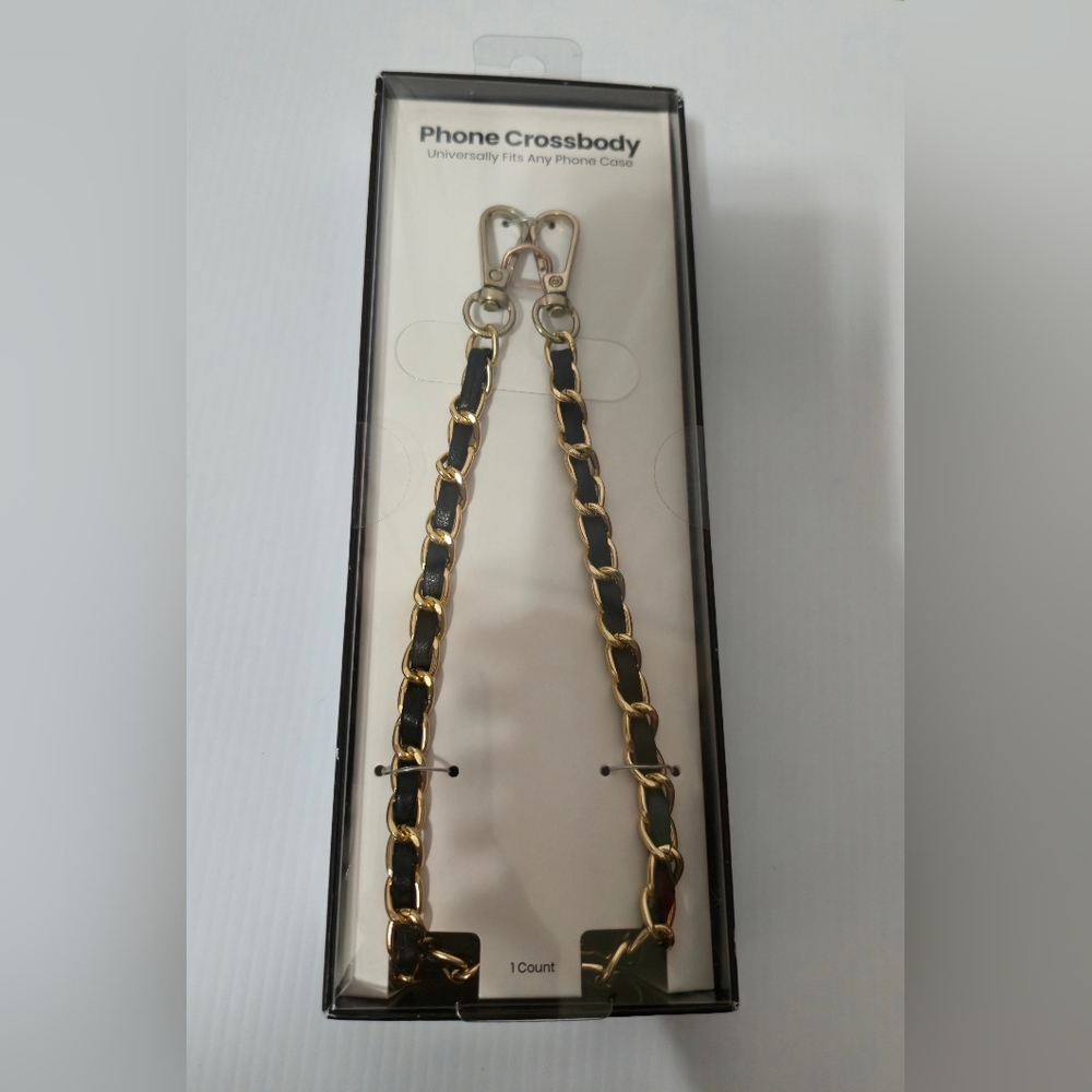 Gold Chain Phone Crossbody Universal Clasp Works With Any Phone Case